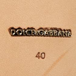 Pre Owned صندل دولتشي أند غابانا حزام الكاحل جلد لامع بيج مقاس 40