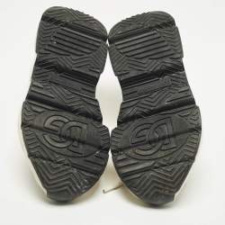 Pre Owned حذاء رياضي دولتشي أند غابانا دايماستر نايلون وجلد سويدي أبيض منخفض من أعلى مقاس 39