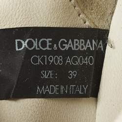 Pre Owned حذاء رياضي دولتشي أند غابانا دايماستر نايلون وجلد سويدي أبيض منخفض من أعلى مقاس 39