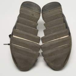 Pre Owned Dolce & Gabbana Size 39.5 Multicolor Glitter, Leather and Suede Lace Up Sneakers