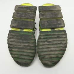 مملوكة مسبقًا Dolce & Gabbana Sorrento Size 36.5 Neon Green/White Knit Fabric Slip On Sneakers