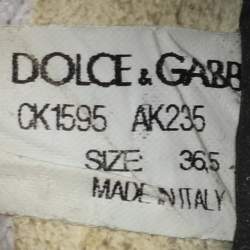 مملوكة مسبقًا Dolce & Gabbana Sorrento Size 36.5 Neon Green/White Knit Fabric Slip On Sneakers