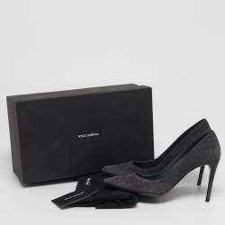 Pre Owned Dolce & Gabbana Size 38 Grey Suede Pointed Toe Pumps