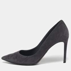Pre Owned Dolce & Gabbana Size 38 Grey Suede Pointed Toe Pumps