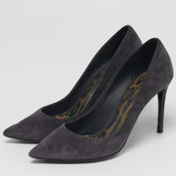 Pre Owned Dolce & Gabbana Size 38 Grey Suede Pointed Toe Pumps