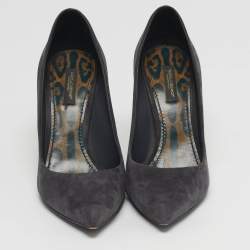 Pre Owned Dolce & Gabbana Size 38 Grey Suede Pointed Toe Pumps