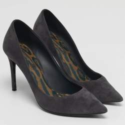 Pre Owned Dolce & Gabbana Size 38 Grey Suede Pointed Toe Pumps