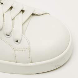 Pre Owned حذاء رياضي دولتشي أند غابانا بورتوفينو جلد أبيض/أرجواني برباط مقاس 38