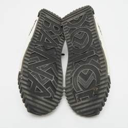 Pre Owned Dolce & Gabbana Ns1 Size 37.5 Black/White Fabric and Suede Low Top Sneakers