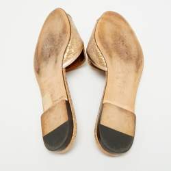 Pre Owned صندل سلايد فلات دولتشي أند غابانا جلد وسروال منقوش بشعار DG مقاس 39