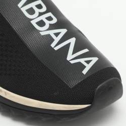 مملوكة مسبقًا حذاء رياضي دولتشي أند غابانا نسيج محاك أسود/أبيض سهل الارتداء سورينتو مقاس 41