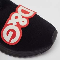 Pre Owned Dolce & Gabbana DG Patch Size 35 Black Stretch Technical Fabric Slip On Sneakers