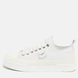 Pre Owned Dolce & Gabbana Size 36 White Canvas Athletic  Lace Up Sneakers