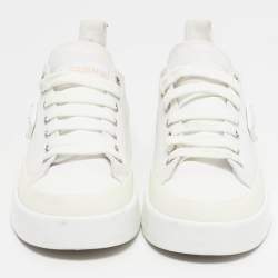 Pre Owned Dolce & Gabbana Size 36 White Canvas Athletic  Lace Up Sneakers