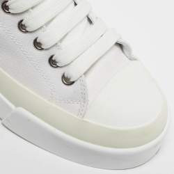 Pre Owned Dolce & Gabbana Size 36 White Canvas Athletic  Lace Up Sneakers