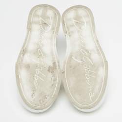Pre Owned Dolce & Gabbana Size 36 White Canvas Athletic  Lace Up Sneakers