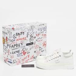 Pre Owned Dolce & Gabbana Size 36 White Canvas Athletic  Lace Up Sneakers