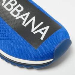 Pre Owned Dolce & Gabbana Sorrento Size 40 Blue/Black Knit Fabric Slip On Sneakers
