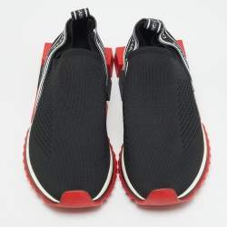 Pre Owned Dolce & Gabbana Sorrento Size 40 Black/White Knit Fabric Slip On Sneakers