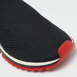 Pre Owned Dolce & Gabbana Sorrento Size 40 Black/White Knit Fabric Slip On Sneakers