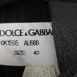 Pre Owned Dolce & Gabbana Sorrento Size 40 Black/White Knit Fabric Slip On Sneakers