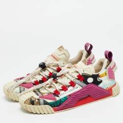 Pre Owned حذاء رياضي دولتشي أند غابانا إن أس1 جلد وقماش متعدد الألوان رقعات بعنق منخفض مقاس 41