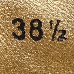 Pre Owned Dolce & Gabbana Super King Size 38.5 White/Gold Leather Low Top Sneakers