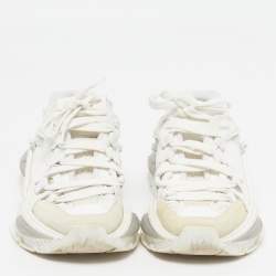 Pre Owned Dolce & Gabbana Airmaster Size 37.5 White Leather and Mesh Lace Up Sneakers