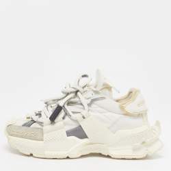 Pre Owned حذاء رياضي دولتشي أند غابانا منخفظ من الأعلى ثلاثي اللون جلد ونيلون مع أربطة مقاس 37