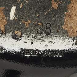 Pre Owned Dolce & Gabbana Size 38 Black Lace and Satin Round Teo Pumps