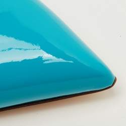 Pre Owned Dolce & Gabbana Size 38 Blue Patent Leather Pointed Toe Slingback Pumps