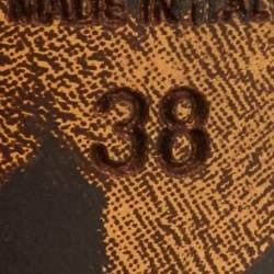 Pre Owned Dolce & Gabbana Hearts Size 38 Cream/Brown Leather, Calf Hair and Suede Peep Toe Pumps