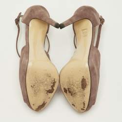 Pre Owned صندل دَي آند جي شامواه بني بني غامق مفتوح من الأمام على منصة مقاس 38