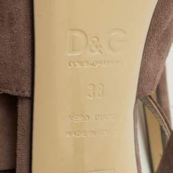 Pre Owned صندل دَي آند جي شامواه بني بني غامق مفتوح من الأمام على منصة مقاس 38