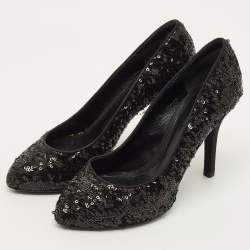 Pre Owned حذاء كعب عالي دولتشي أند غابانا جاكار زهور متعدد الألوان مقاس 36.5