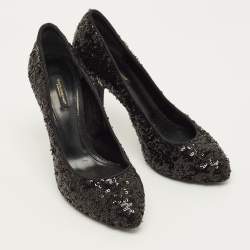 Pre Owned حذاء كعب عالي دولتشي أند غابانا جاكار زهور متعدد الألوان مقاس 36.5