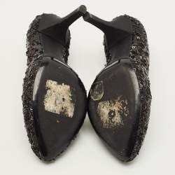 Pre Owned حذاء كعب عالي دولتشي أند غابانا جاكار زهور متعدد الألوان مقاس 36.5