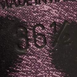 Pre Owned Dolce & Gabbana Size 36.5 Purple Leopard Print Denim Peep Toe Platform Pumps