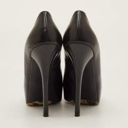 مملوكة مسبقًا Dolce & Gabbana Size 38 Black Leather Platform Pumps