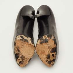 مملوكة مسبقًا Dolce & Gabbana Size 38 Black Leather Platform Pumps