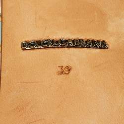 Pre Owned Dolce & Gabbana Size 39 Multicolor Printed Patent Leather Pointed Toe Pumps