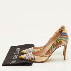 Pre Owned Dolce & Gabbana Size 39 Multicolor Printed Patent Leather Pointed Toe Pumps