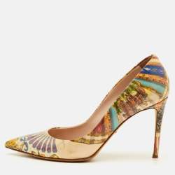 Pre Owned Dolce & Gabbana Size 39 Multicolor Printed Patent Leather Pointed Toe Pumps