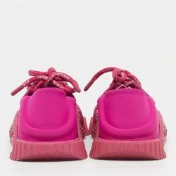 مملوكة مسبقًا ح ذاء رياضي دولتشي أند غابانا نس1 وردي دانتيل ونايلون منخفض من أعلى مقاس 36