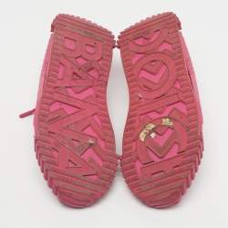 مملوكة مسبقًا حذاء رياضي دولتشي أند غابانا نس1 وردي دانتيل ونايلون منخفض من أعلى مقاس 36