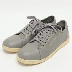 Pre Owned Dolce & Gabbana Portofino Size 35 Grey Leather Low Top Sneakers