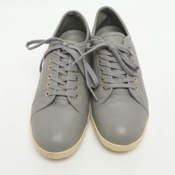 Pre Owned Dolce & Gabbana Portofino Size 35 Grey Leather Low Top Sneakers