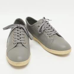 Pre Owned Dolce & Gabbana Portofino Size 35 Grey Leather Low Top Sneakers