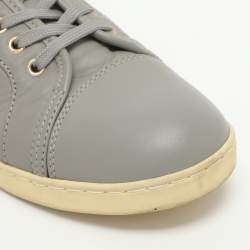 Pre Owned Dolce & Gabbana Portofino Size 35 Grey Leather Low Top Sneakers
