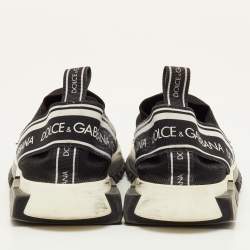 مملوكة مسبقًا Dolce & Gabbana Sorrento Size 39.5 Black/White Knit Fabric Slip On Sneakers